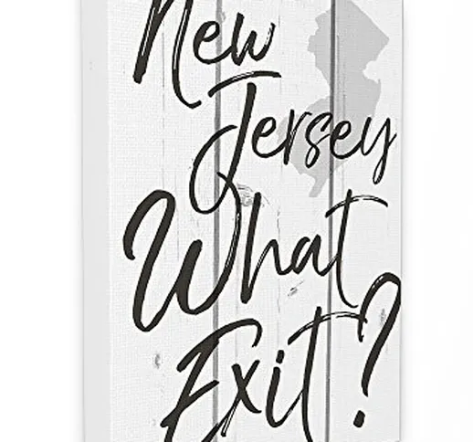 Stupell Industries New Jersey What Uscita Stretched Wall Art, Proudly Made in USA, Tela, M...