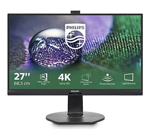 Philips 272P7VPTKEB Monitor 27" LED IPS, 4K, 3840 x 2160, Webcam e Microfono Integrati, 5...