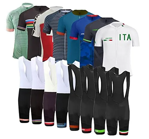 Uglyfrog Completo Uomo Maglia Ciclismo Abbigliamento Estivo da Bici Manica Corta e Pantalo...