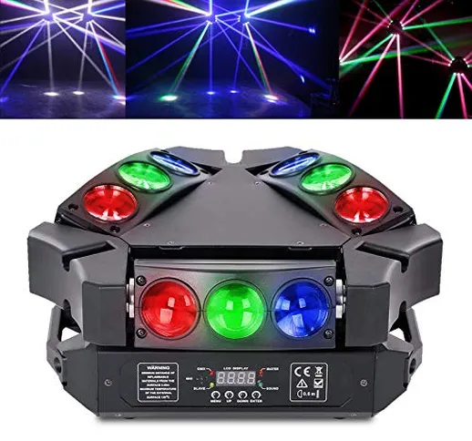 Teste Mobili LED,Spider Spot Mini LED 9x3W Lampada RGB Light DMX controllo Effetto DJ Luce...