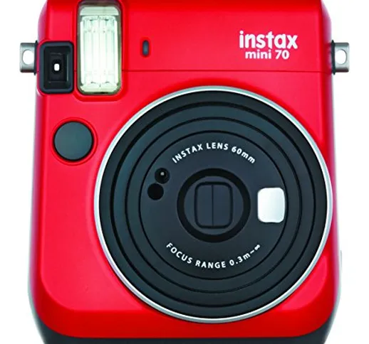 Fujifilm instax mini 70 Passion Red Fotocamera Istantanea per Stampe Formato 62x46 mm, Ros...