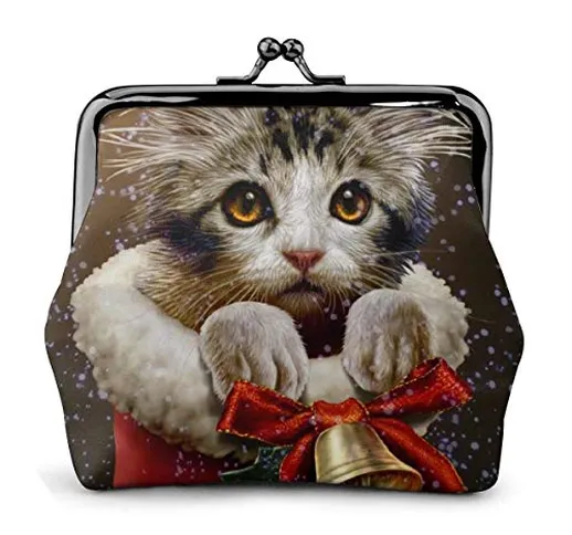 Campanelli natalizi Red Cat Vintage Pouch Girl -lock Portafoglio per borsa Portafogli Fibb...