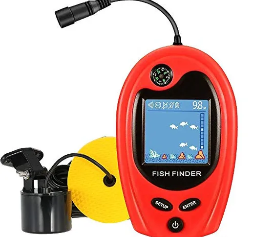 LUCKY Fish Finder Portatile Dispositivo Rilevatore di Pesce Rilevatore di profondità Porta...