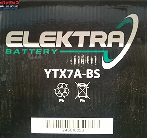 BATTERIA ELEKTRA YTX7A-BS PER KYMCO Agility 4T R16 E3 (C20000) 125 2008-2015 12V 6 Ah CON...