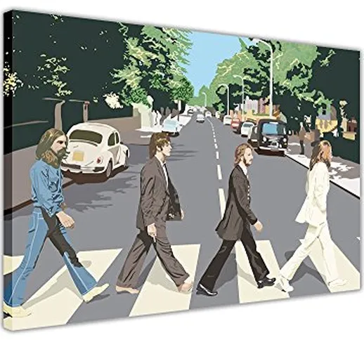 Iconic The Beatles Abbey Road album poster stampa su tela, stampe con cornice immagini mus...