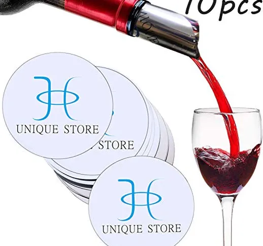 Unique Store 10PCS Versatore di Vino a Disco salvagoccia, Vino Versatore Disco Riutilizzab...