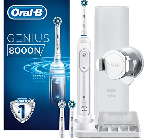 Oral-B Genius 8000N Spazzolino Elettrico Ricaricabile con Connessione Bluetooth, 3 Testine...