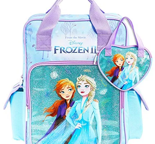 Disney Frozen 2 Zaino Scuola Elementare Bambina + Borsetta, Zaini Back To School Asilo E M...