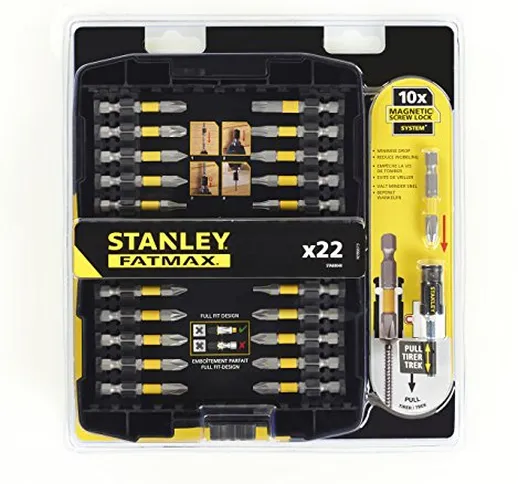 STANLEY STA88040-XJ Juego de 22 piezas para atornillar, 0 W, 0 V