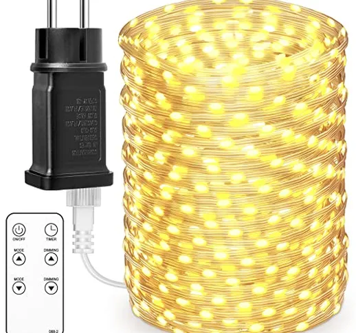 BESCOST Catena Luminosa Esterno 50 Metri 500 Led con Telecomando Luci Natale Esterno Strin...