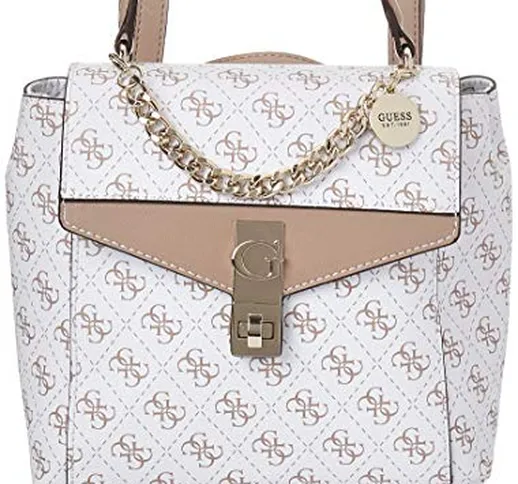 Guess Borsa zaino Lorenna convertible backpack in ecopelle multilogo bianco donna BS20GU90