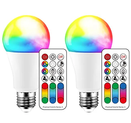 Lampadina LED cambia colore, 120 colori, equivalente a 70 Watt, strobo fai da te, bianco c...