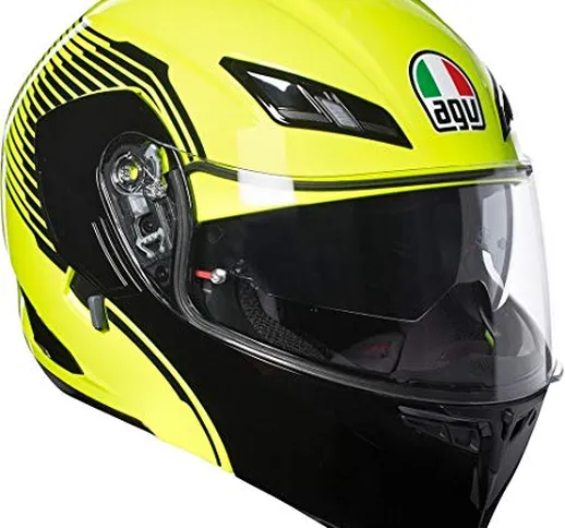 AGV Compact St Vermont Casco Modulare Apribile, Giallo Fluo/Nero S