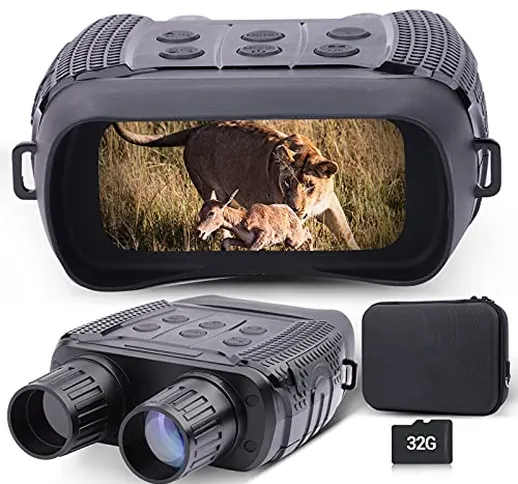 WiFi Binocolo visione notturna per adulti, schermo LCD da 2,31'' 300M/980FT Occhiali per v...