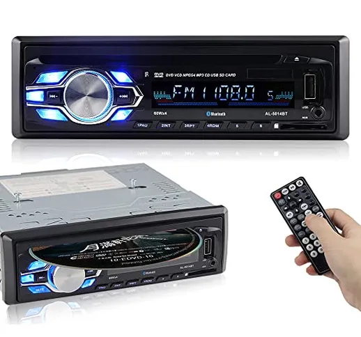 PolarLander Autoradio Bluetooth, Lettore CD Auto, Auto Audio Stereo FM Radio Ricevitore, A...