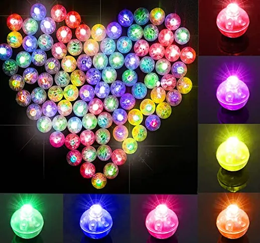 LED Palloncini Luci, 100 Rotondo Lampada a Palloncino Colorate Lanterne di Carta Lampeggia...