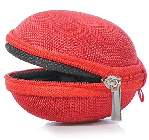 SODIAL(R) Borsa Borsetta Zip in Tela Fuxia Porta Monete Chiavi Auricolari