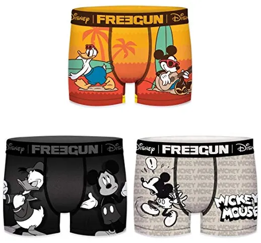 FREEGUN Lot De 3 Boxer Disney Pantaloni, Multicolore (Multicolor G1), Small (Pacco da 3) U...