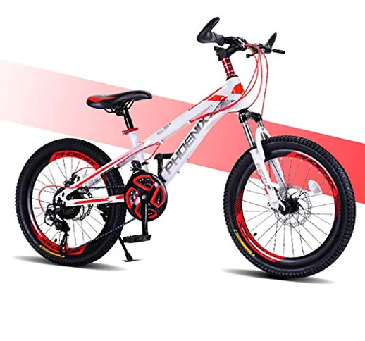 Mountain Bike 6-12 Anni Bicicletta per Bambini Mountain Bike da 20 Pollici 21 velocità/Dop...