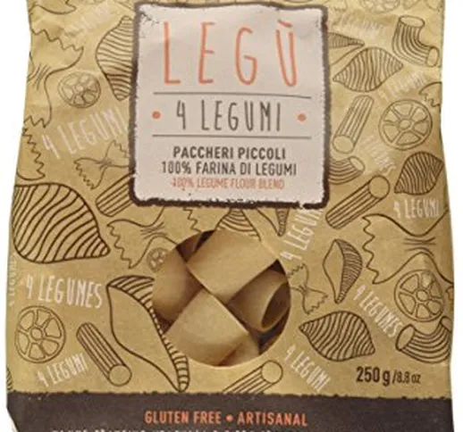 Legu',4 Legumi Paccheri - 3 Confezioni da 250 g, Senza glutine