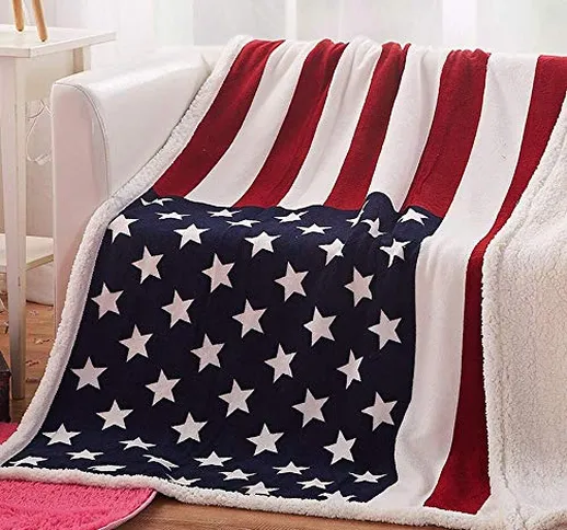 USTIDE Coperta in pile super morbida con Union Jack, super comoda coperta da regalo, 51 x...