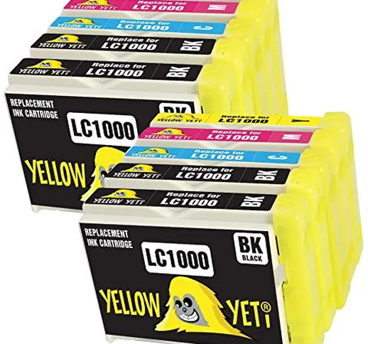 Yellow Yeti Sostituzione per Brother LC1000 10 Cartucce d'Inchiostro compatibili con Broth...