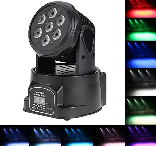 Teste mobili,Lixada DMX-512 Mini 4 in 1 RGBW LED Fase Luce Strobo Professionale 9/14 Canal...