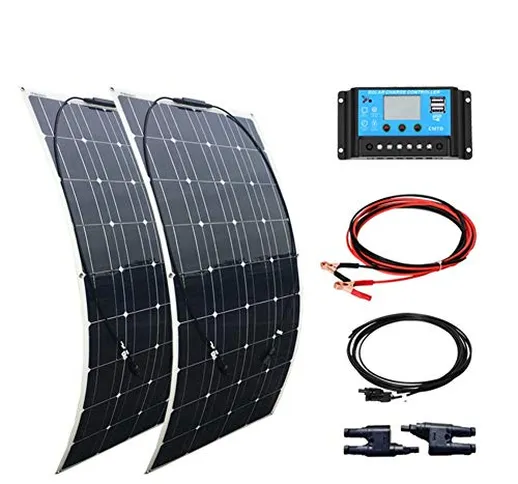 XINPUGUANG Kit Pannello Solare 200 w 2 pz 100 w 18 v pannelli solari flessibile modulo mon...