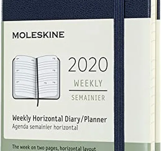 Moleskine 12 Mesi 2020 Agenda Settimanale Orizzontale, Copertina Rigida e Chiusura ad Elas...