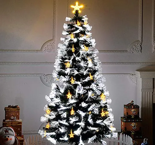Topashe Albero di Natale di Alta qualità con pigne,Albero in Fibra Ottica LED, Albero di N...