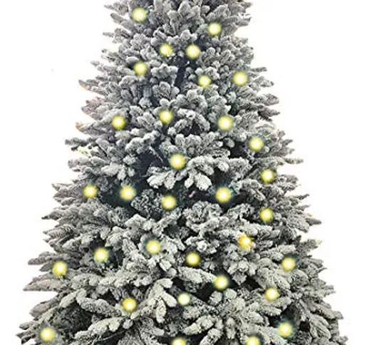 manieri Albero di Natale Artificiale Innevato 210 cm 3405 Rami 500 LED Bianco Caldo Abeton...