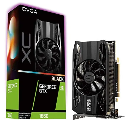 EVGA GeForce GTX 1660 XC BLACK GAMING, 6GB GDDR5, ventilatore HDB, scheda grafica 06G-P4-1...