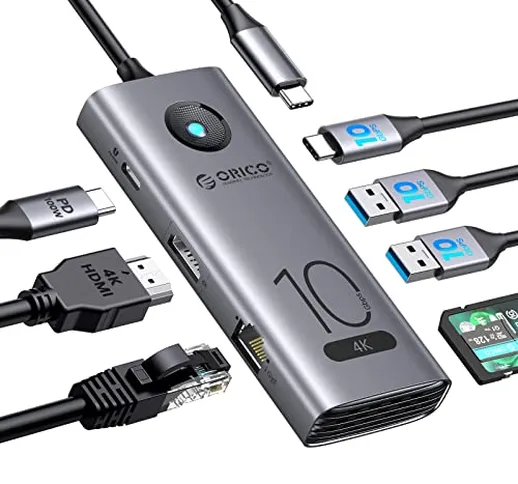 ORICO USB C Docking station, 8 in 1 4K USB C Dock Laptop Docking Station con porte dati US...