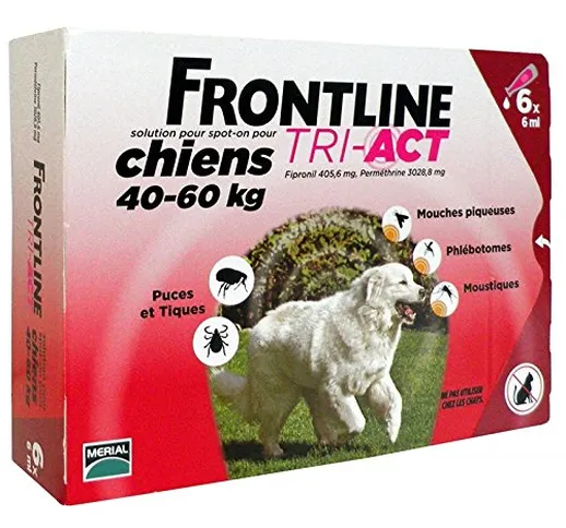 6 PIPETTE FRONTLINE TRI ACT 40-60 Kg - Antiparassitario per cani di taglia extra large
