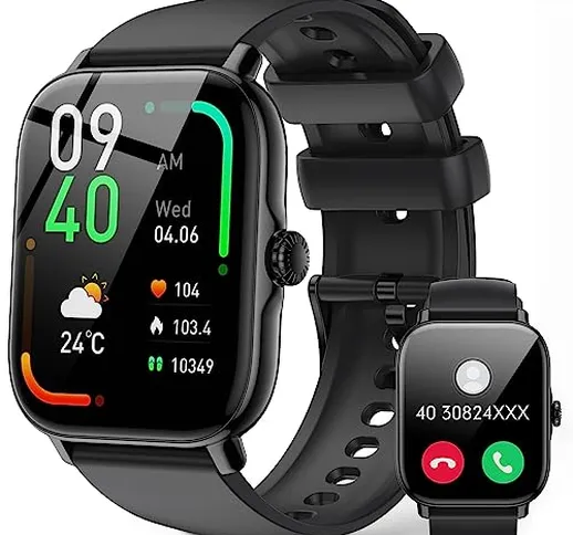 Smartwatch Chiamate Bluetooth,1,85" HD Schermo Tattile Orologio Smart Watch Uomo Donna,IP6...
