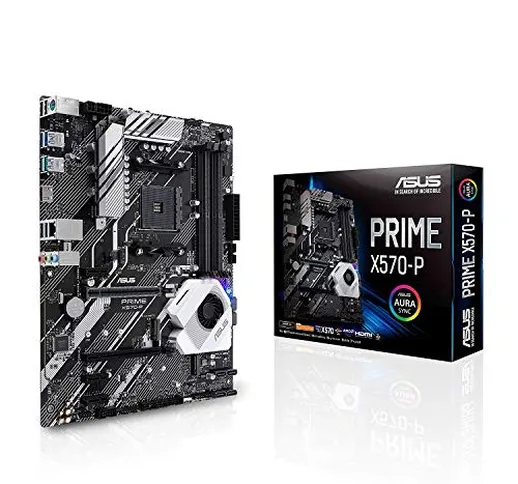 ASUS Prime X570-P Scheda Madre, ATX AMD AM4 Ryzen 3000, 12 fasi di alimentazione DrMOS PCI...