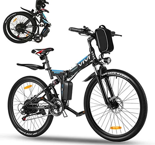 Vivi 26" Bicicletta elettrica, 250W Bicicletta elettrica Pieghevole,Bicicletta elettrica P...