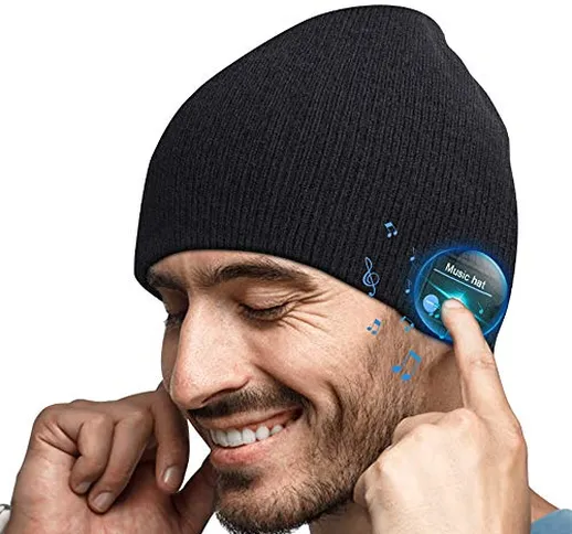 Cappello Bluetooth Idee Regalo Uomo - Cappello Uomo Donna Invernali, Berretto Bluetooth 5....