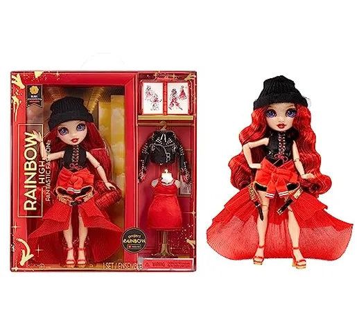 Rainbow High Fantastic Fashion Doll - RUBY ANDERSON - Bambola fashion rossa da 11" e set d...