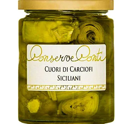 Cuori di Carciofi siciliani in olio extravergine d'oliva - Vaso da ml. 314 - produzione ar...
