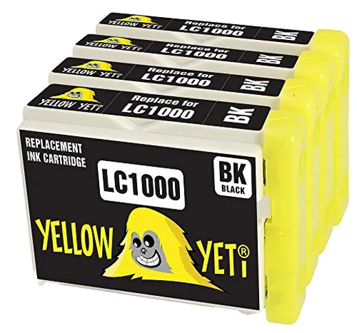 Yellow Yeti Sostituzione per Brother LC1000 LC1000BK Cartucce d'Inchiostro Nero compatibil...