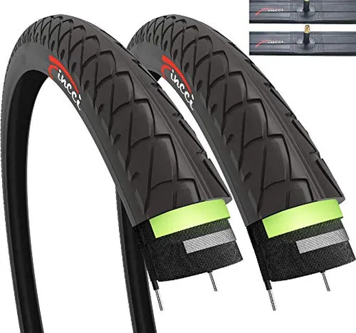 Fincci Slick Ibrido Strada Mountain Bike Bicicletta Bici Pneumatici Copertoni con Anti-pun...