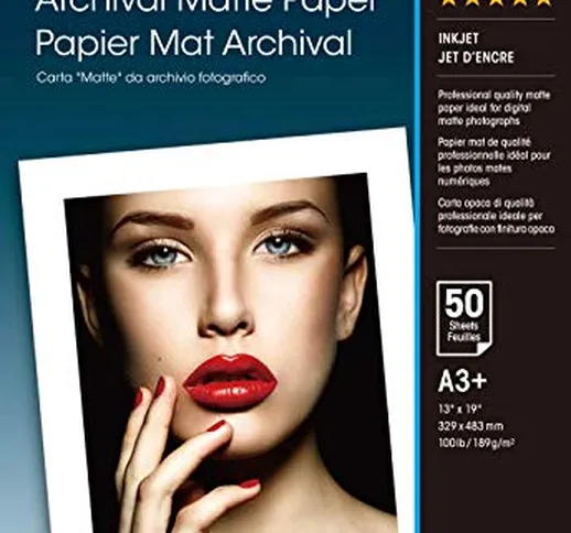 Epson Archival (C13S041340) - carta opaca - super b (330 x 483 mm) - 192 g / m2 - 50 pezzi