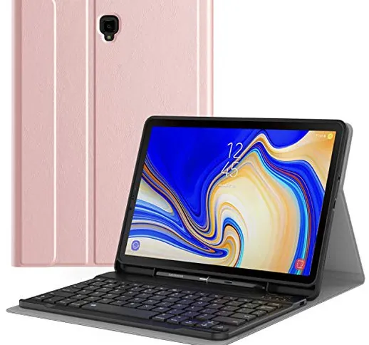 MoKo Case per Tastiera per Samsung Galaxy Tab S4 10.5", Portapenna Incorporato,Pelle TPU，...