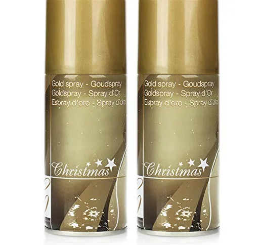 com-four® 2x Decorazione vernice spray oro - Vernice spray trasparente per la decorazione...