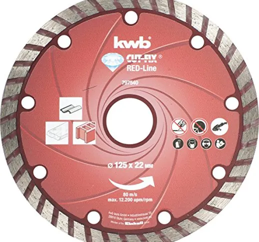 kwb 7975-40 Cut-Fix - Disco da taglio diamantato, ø 125 x 22 mm