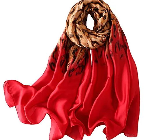 Foulard Donna feel di Seta Sciarpa di Raso Grande Scialle Accattivante Invernali Regalo XX...