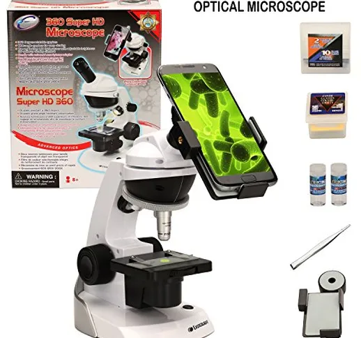 CFtrum Scienza Microscopio Giocattolo con Adattatore per Smartphone per catturare Immagini...