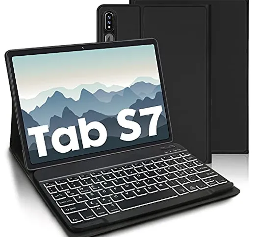 AVNICUD Tastiera con Custodia per Samsung Galaxy Tab S7 11'' 2020, Tastiera Staccabile Blu...