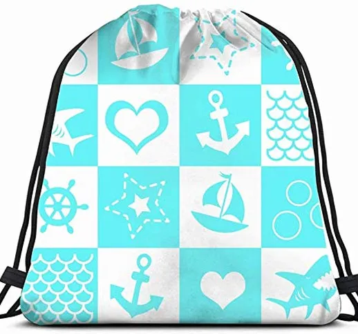 modello per bambini sul tema marino the arts Borsa con coulisse per donna Borsa con coulis...